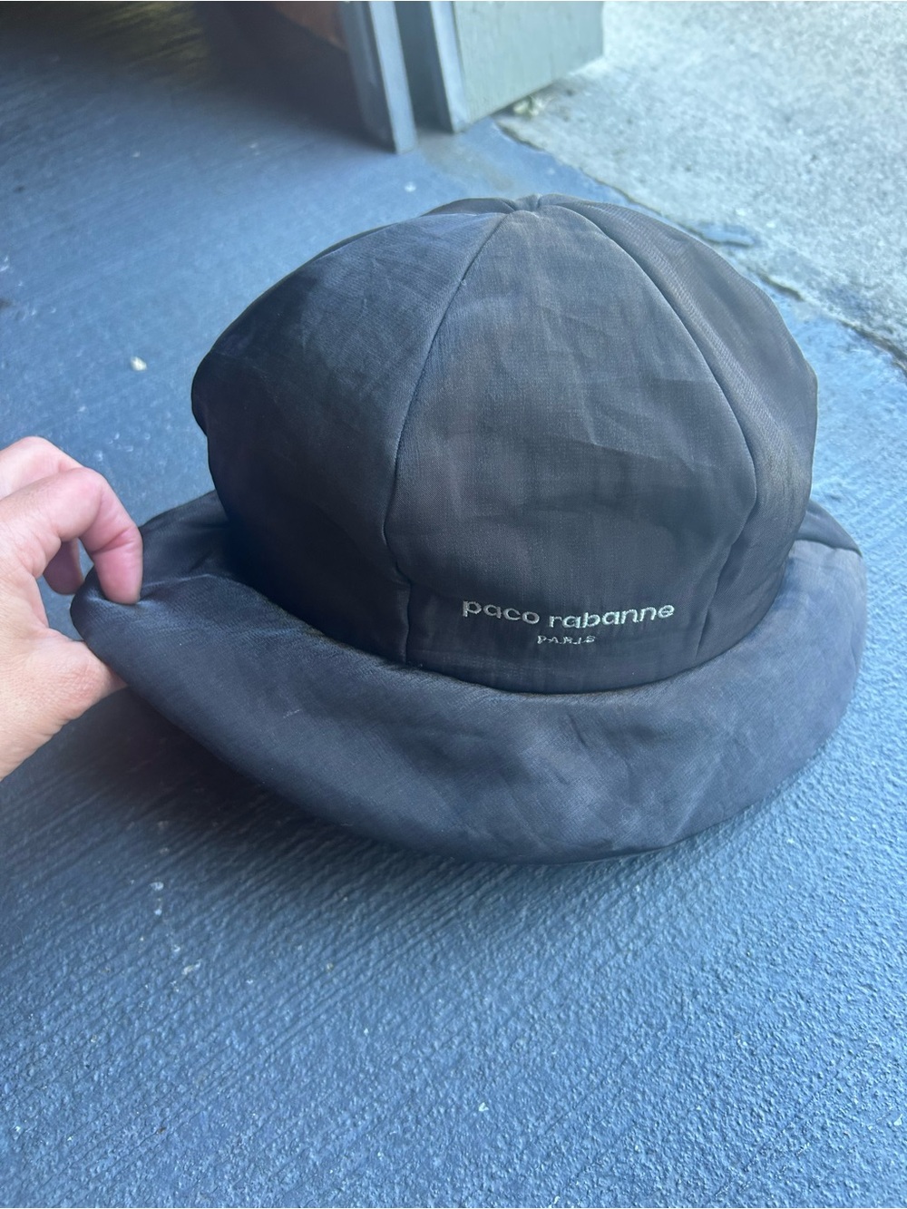 Paco Rabanne Black Bucket Hat with Subtle Logo